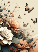 MINT - A3 Decoupagepapper (ca 30x42cm) - PEACH OASIS