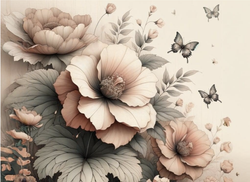 MINT - A3 Decoupagepapper (ca 30x42cm) - PEACH PETALS