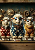 MINT - A3 Decoupagepapper (ca 30x42cm) - SHAUN SHEEP