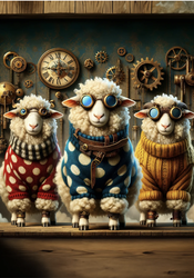 MINT - A3 Decoupagepapper (ca 30x42cm) - SHAUN SHEEP