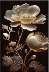 MINT - A1 Decoupagepapper (ca 59x84cm) - GOLDEN BLOOM 1