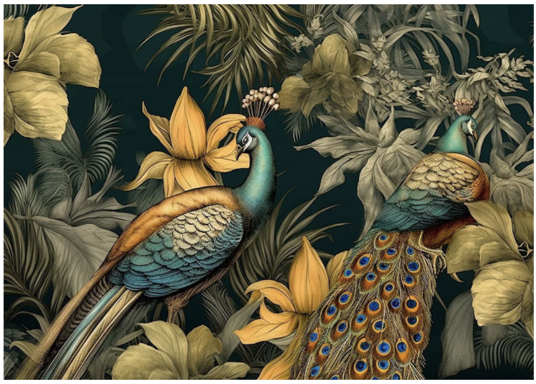 DECOUPAGE - MINT - Decoupagepapper - PEACOCK PAIR