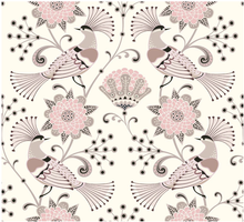 MINT - Tissue Decoupagepapper - 3st 35x35cm - PINK PEACOCKS