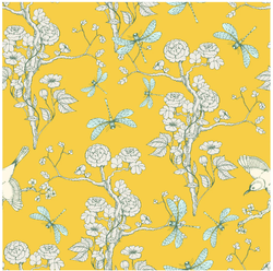 MINT - Tissue Decoupagepapper - 3st 35x35cm - YELLOW CHINOISERIE