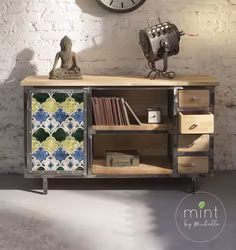 MINT - Tissue Decoupagepapper - 3st 35x35cm - DISTRESSED TILES