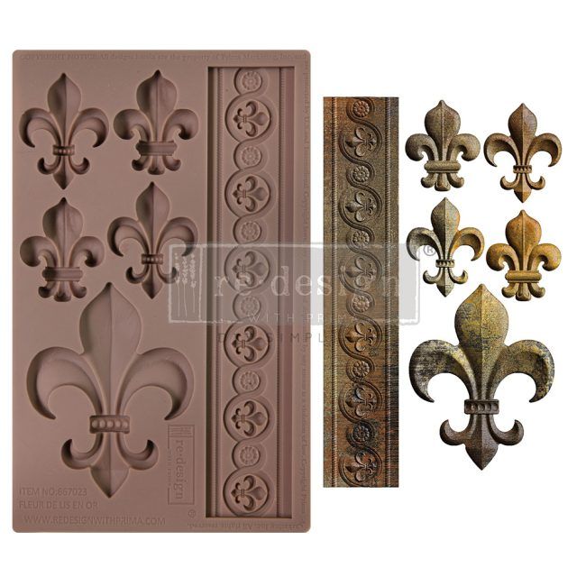 SILIKONFORM - ReDesign Décor Mould - Fleur de Lis en Or
