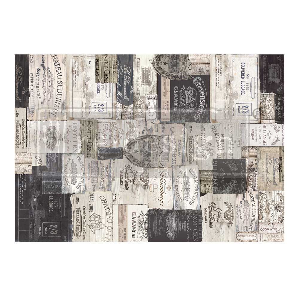 DECOPUPAGEPAPPER - A1 Decoupage Fiber Paper - Antique Labels