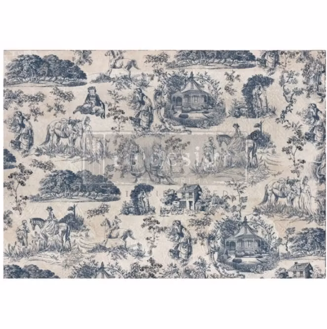 DECOPUPAGEPAPPER - A1 Decoupage Fiber Paper - Toile de Jouy