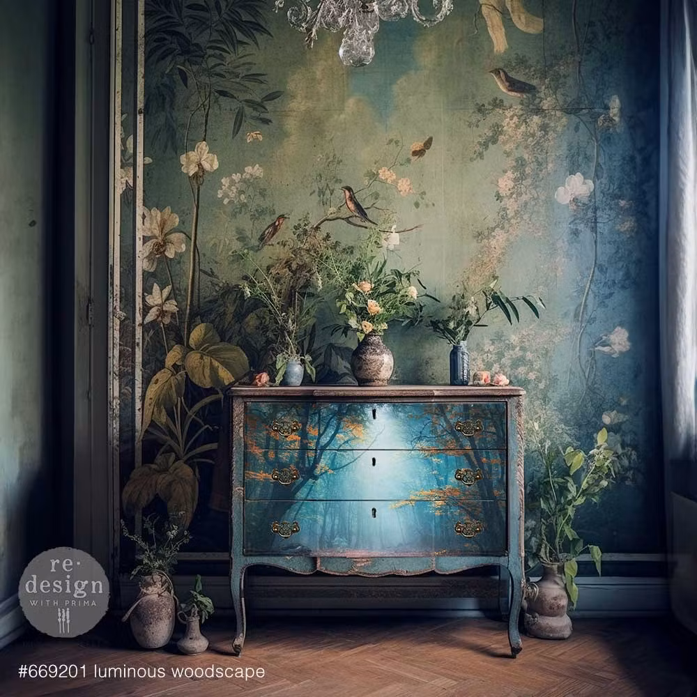 DECOPUPAGEPAPPER - A1 Decoupage Fiber Paper - Luminous Woodscape