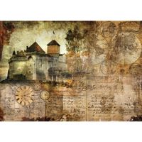 Re Design - A1 Rice Paper (Mulberry Tissue) - Hilltop Castle ca 59x84cm
