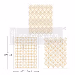 Re Design Décor Transfers® - Golden Art Deco - A4 (3-pack)