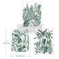 Re Design Décor Transfers® - Green Foliage - A4 (3-pack)