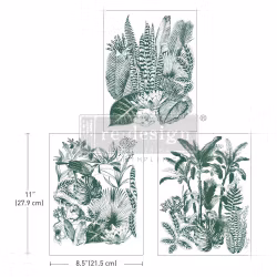 Re Design Décor Transfers® - Green Foliage - A4 (3-pack)