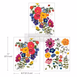 Re Design Décor Transfers® - Floral Kiss - A4 (3-pack)