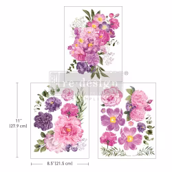 Re Design Décor Transfers®- Purple Blossom - A4 (3-pack)