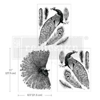 Re Design Décor Transfers®- Regal Peacock - A4 (3-pack)