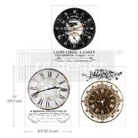 Re Design Décor Transfers®- Vintage Clocks - A4 (3-pack)