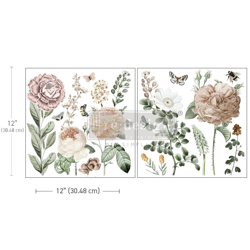 TRANSFERMOTIV - Re Design Décor MAXI Transfer -  An Afternoon in The Garden - (2-pack)