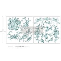 Re Design Décor MAXI Transfers®- Minty Roses - ca 30x30cm (2-pack)