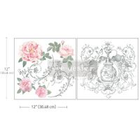 Re Design Décor MAXI Transfers®- Odeur de Rose - ca 30x30cm (2-pack)