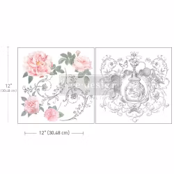 Re Design Décor MAXI Transfers®- Odeur de Rose - ca 30x30cm (2-pack)