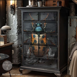 Re Design - A1 Decoupage Fiber Paper - Brass Scarab 59x84cm