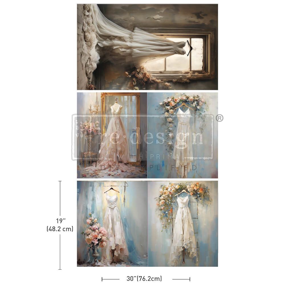 DECOUPAGEPAPPER - Re Design Tissue Paper PACK - Whispers of White