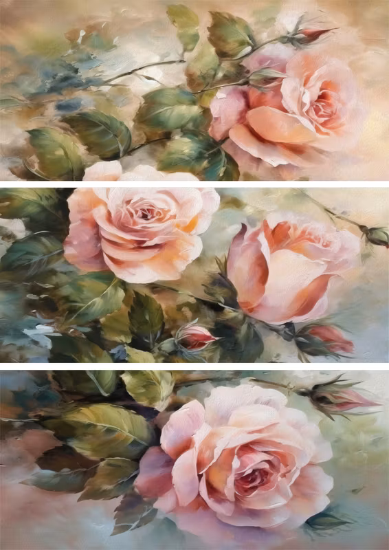 DECOUPAGEPAPPER - Belles & Wistles - A1 Rice Papers - Blushing Roses