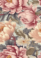 Belles and Whistles Rice Papers - Peaceful Peonies - A1 ca 59x84cm