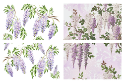 Belles and Whistles - Transfer - Wisteria Spring ca 94x61cm