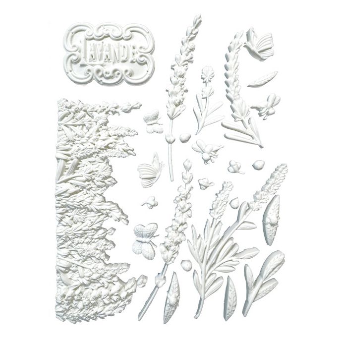 GJUTFORM - Stamperia Silikonform - LAVENDER ELEMENTS