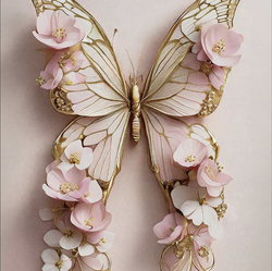 MINT - A1 Decoupagepapper (ca 59x84cm) - PINK BUTTERFLY