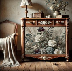 MINT - A1 Decoupagepapper (ca 59x84cm) - WINTER PETALS
