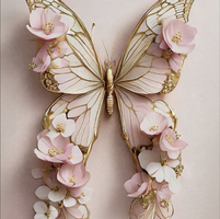 MINT - A3 Decoupagepapper (ca 30x42cm) - PINK BUTTERFLY