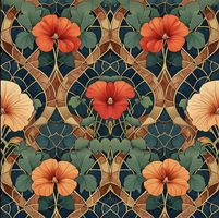 MINT - A3 Decoupagepapper (ca 30x42cm) - STAINED GLASS BLOOMS