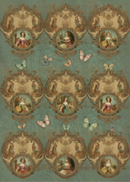 MINT - A3 Decoupagepapper (ca 30x42cm) - VERSAILLES ON REPEAT