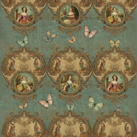 MINT - A3 Decoupagepapper (ca 30x42cm) - VERSAILLES ON REPEAT