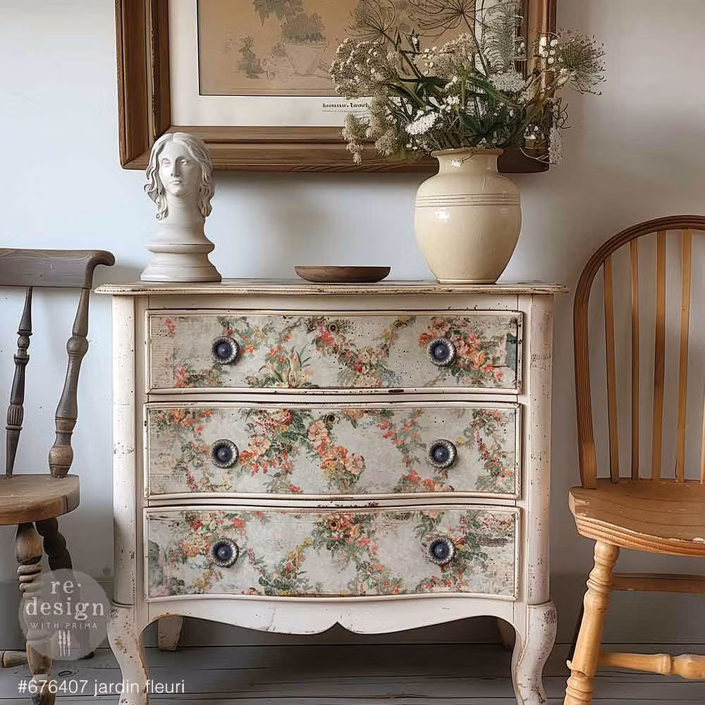 DECOUPAGE - Re Design - Decoupagepappper - Jardin Fleur