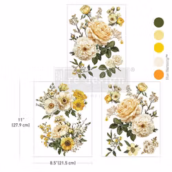 Re Design Décor Transfers®- Yellow Bliss - A4 (3-pack)