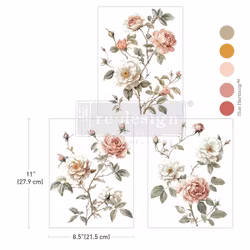 Re Design Décor Transfers®- Creamy Blush Blooms - A4 (3-pack)