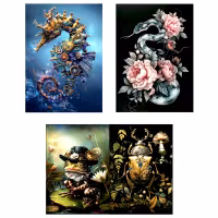Re Design - A3 Decoupage Fiber Paper - Steampunk Wilderness 3-Pack á 30x42cm