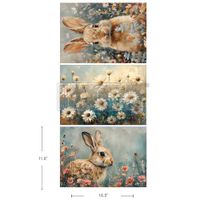 Re Design - A3 Decoupage Fiber Paper - Garden Bunny Tails 3-Pack á 30x42cm/st