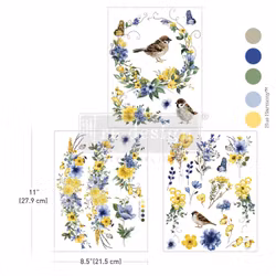 Re Design Décor Transfers®- Sunlit Aviary - A4 (3-pack)