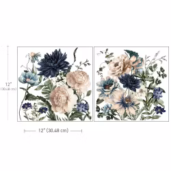 Re Design Décor MAXI Transfers®- Cerulean Blooms - ca 30x30cm (2-pack)