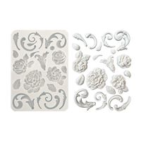 Stamperia - Silikonform - A5 (ca 14x21cm) - FLOWERS & EMBELIHMENTS