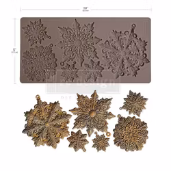 ReDesign Décor Moulds® - Silikonform - Frosted Snowflake Wonders (ca 13x25cm)