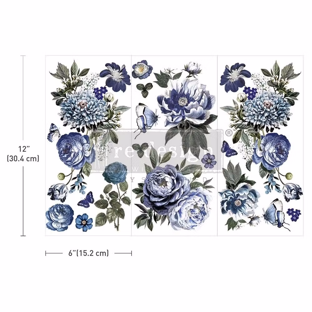 TRANSFERMOTIV - Re Design Décor Transfer - Indigo Petals