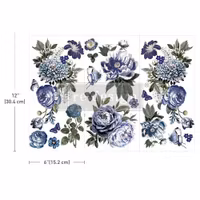 Design Décor Transfers® - Indigo Petals - LITEN ca 30x46cm