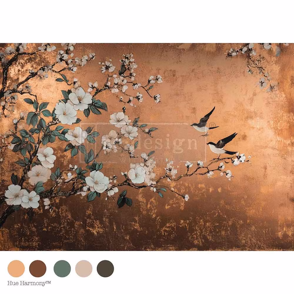 DECOUPAGEPAPPER - Re Design - A1 Decoupage Fiber Paper - Feathers in The Glow