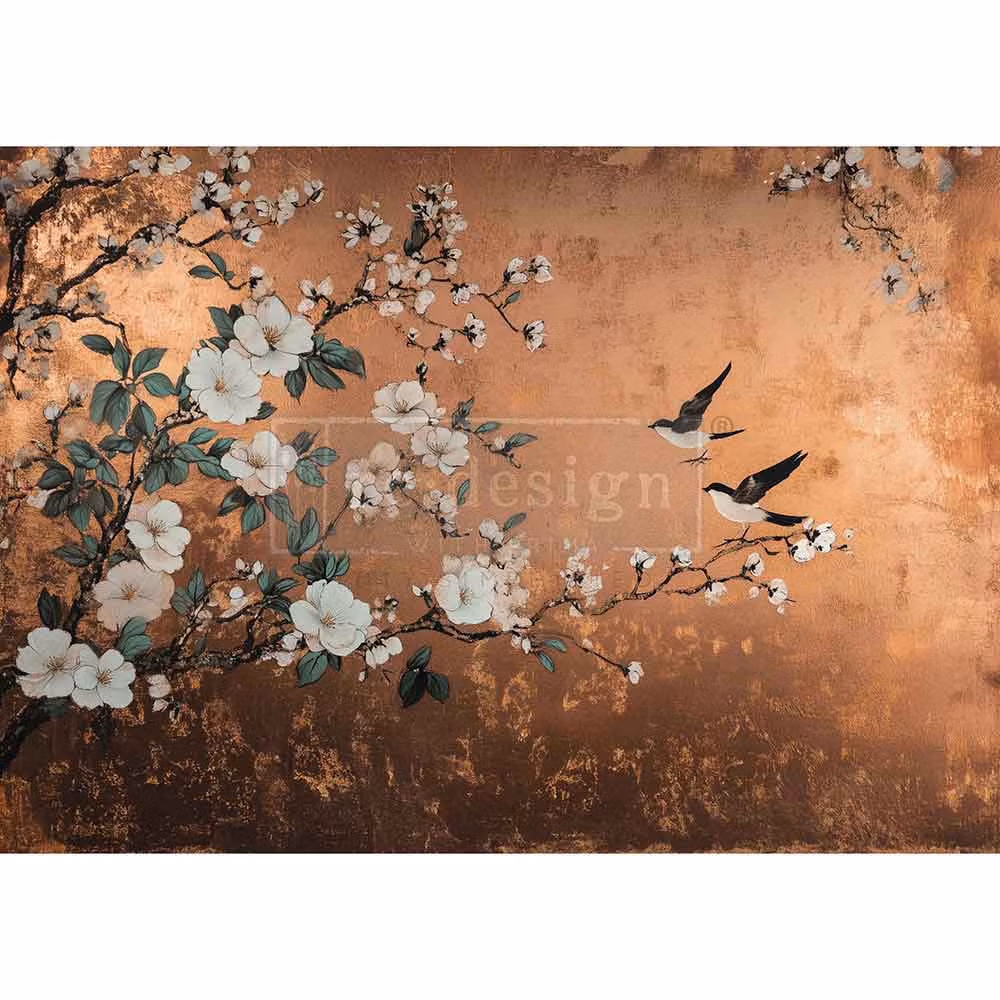 DECOUPAGEPAPPER - Re Design - A1 Decoupage Fiber Paper - Feathers in The Glow
